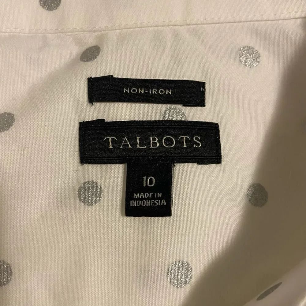 Talbots Polka Dot Button Down Blouse - Picture 5 of 6